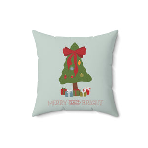 Polyester Square Holiday Pillowcase - Merry & Bright