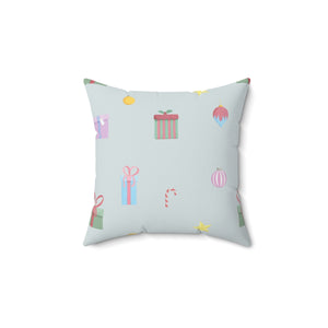 Polyester Square Holiday Pillowcase - Presents
