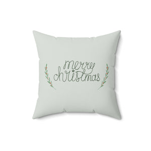 Polyester Square Holiday Pillowcase - Merry Christmas