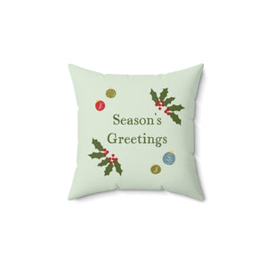 Polyester Square Holiday Pillowcase - Season's Greetings