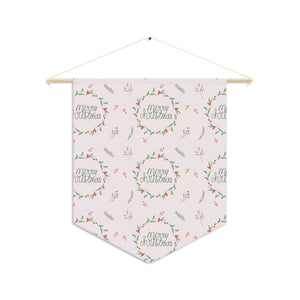 Holiday Pennant - Merry Christmas Colorful Wreaths