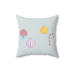 Polyester Square Holiday Pillowcase - Christmas Ornaments