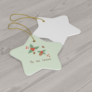 Full Bloom - Ceramic Holiday Ornament - Tis the Season - Star - Back View