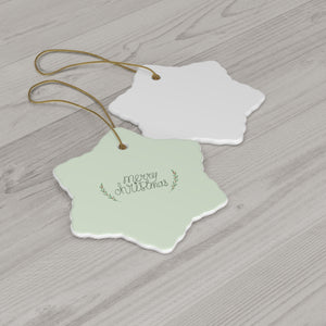 Full Bloom - Full Bloom - Ceramic Holiday Ornament - Merry Christmas - Snowflake - Back View