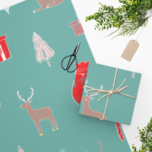 Full Bloom - Holiday Wrapping Paper - Holiday Ensemble - In Use