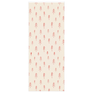 Full Bloom - Holiday Wrapping Paper - Red Evergreens - 24x60