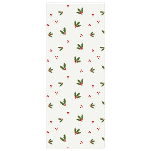 Full Bloom - Holiday Wrapping Paper - Red & Green Holly - 24x60