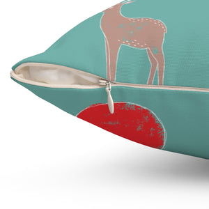 Teal Polyester Square Holiday Pillowcase - Holiday Ensemble