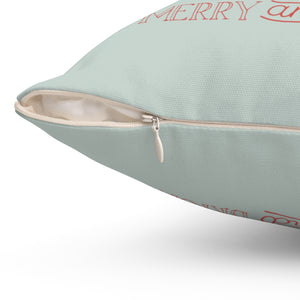 Polyester Square Holiday Pillowcase - Merry & Bright