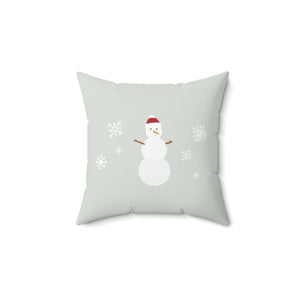 Polyester Square Holiday Pillowcase - Snowman