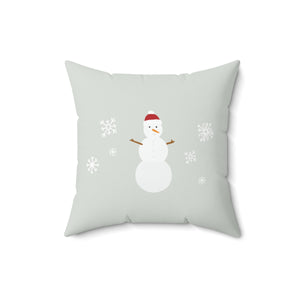 Polyester Square Holiday Pillowcase - Snowman