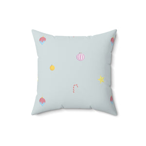 Polyester Square Holiday Pillowcase - Ornaments