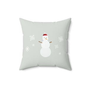 Polyester Square Holiday Pillowcase - Snowman