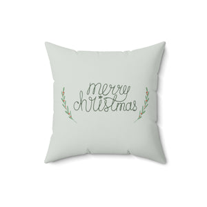 Polyester Square Holiday Pillowcase - Merry Christmas
