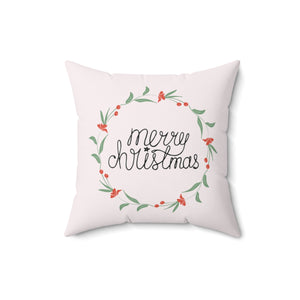 Polyester Square Holiday Pillowcase - Colorful Wreath