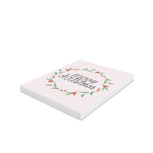 Holiday Greeting Cards - Colorful Merry Christmas Wreath