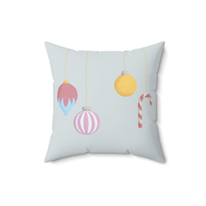 Polyester Square Holiday Pillowcase - Christmas Ornaments