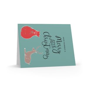 Teal Holiday Greeting Cards - Merry Little Christmas