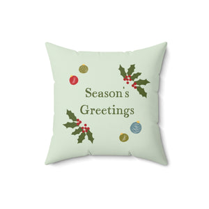 Polyester Square Holiday Pillowcase - Season's Greetings