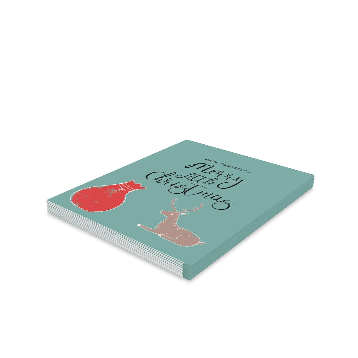 Teal Holiday Greeting Cards - Merry Little Christmas