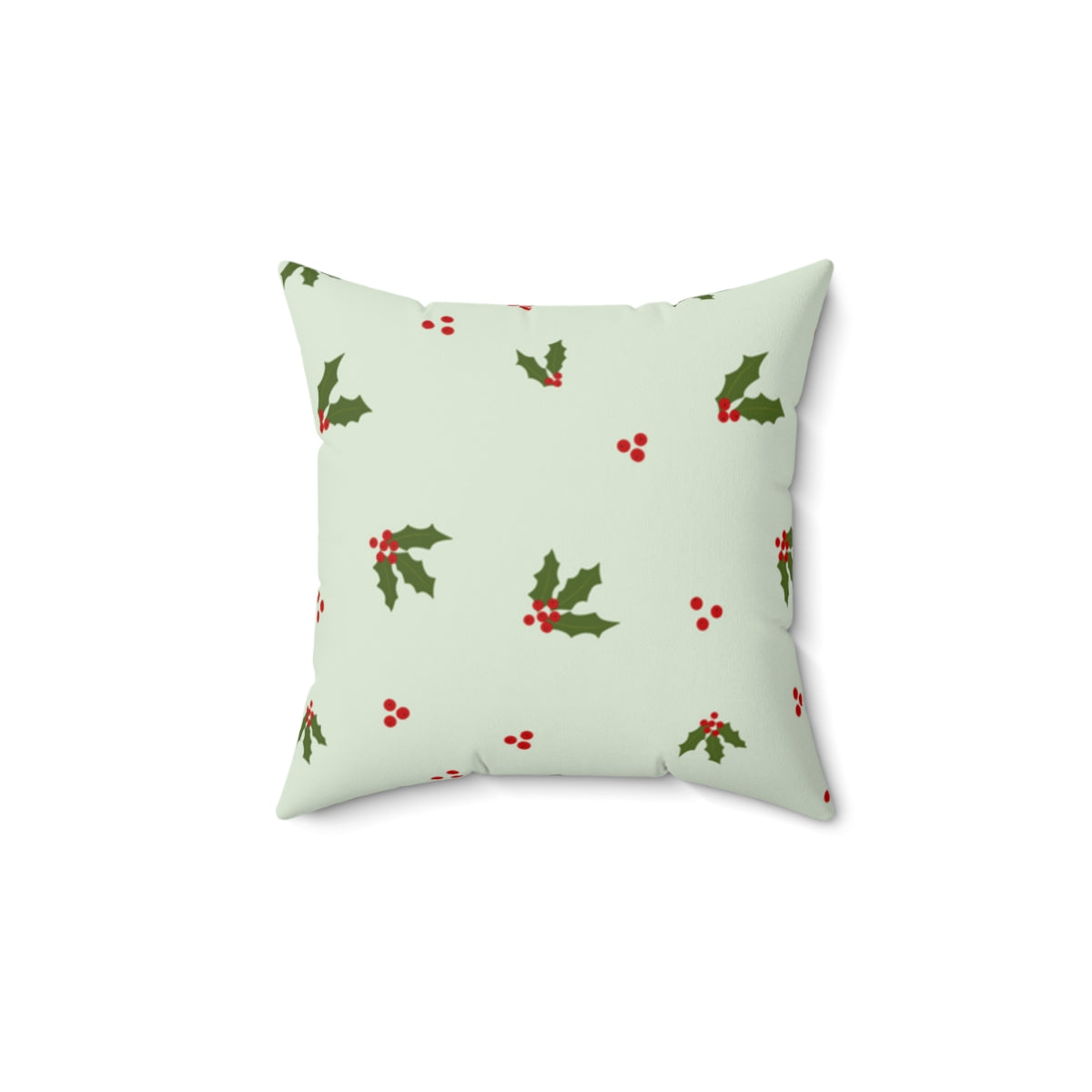 Polyester Square Holiday Pillowcase - Holly