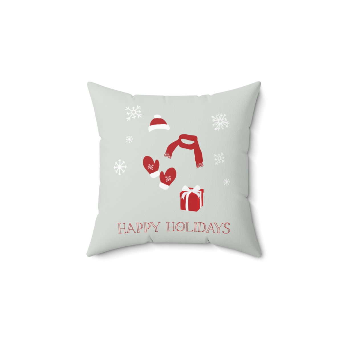 Polyester Square Holiday Pillowcase - Happy Holidays