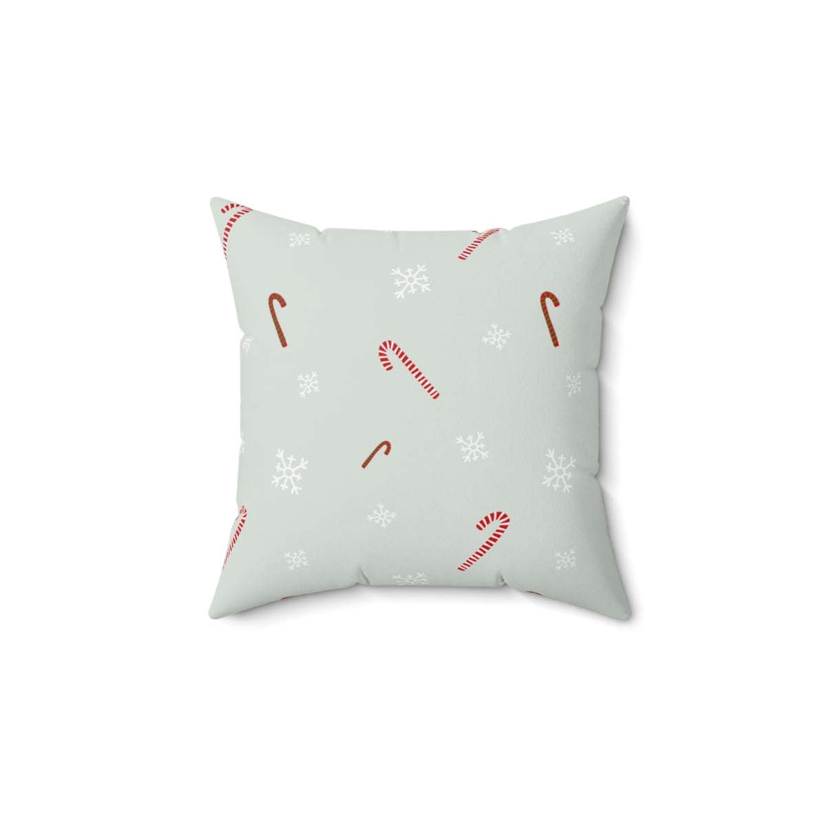 Polyester Square Holiday Pillowcase - Candy Canes