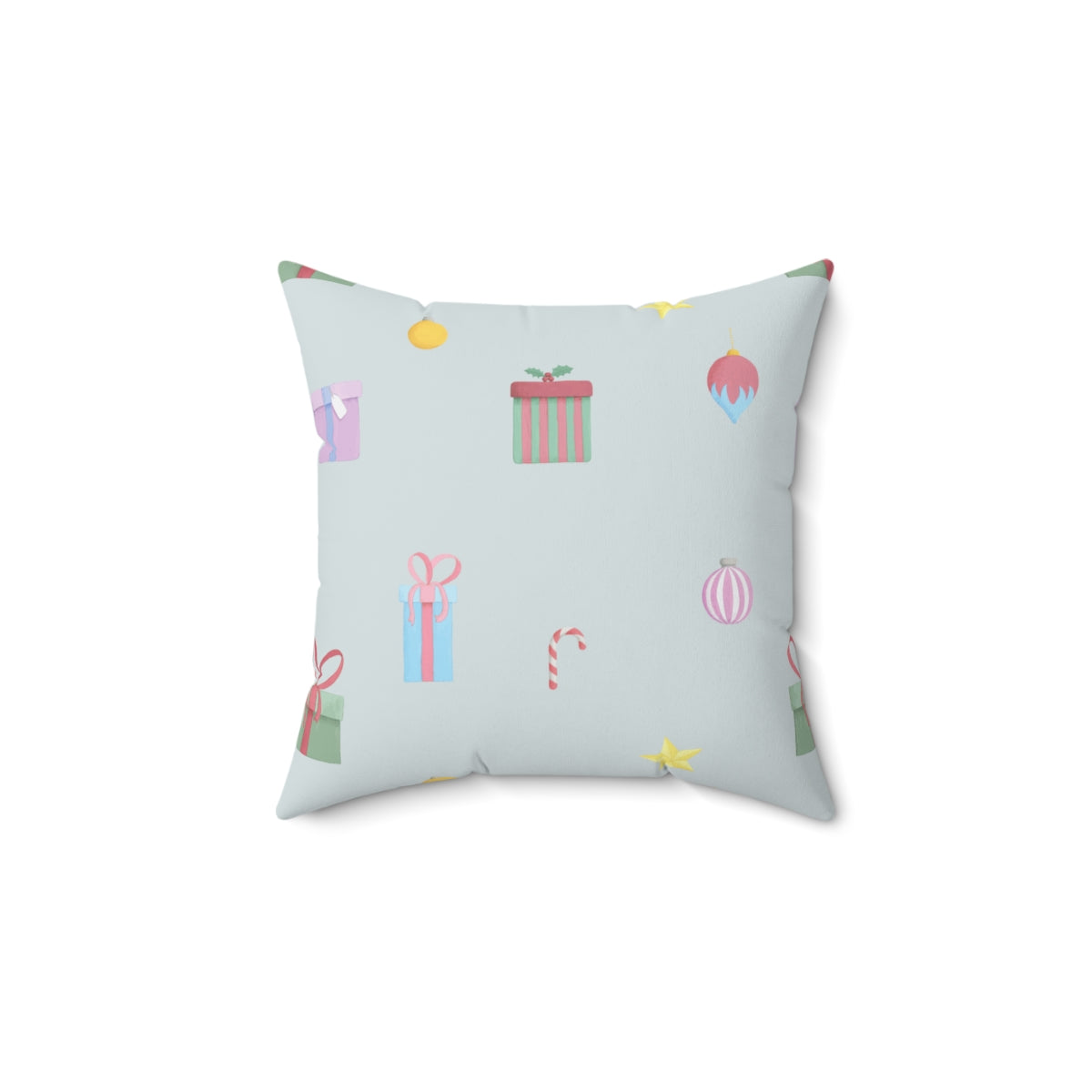 Polyester Square Holiday Pillowcase - Presents