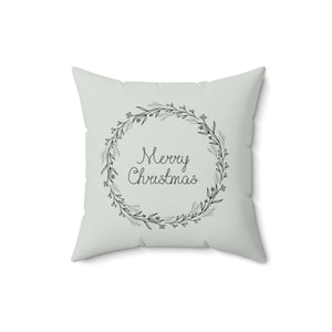Polyester Square Holiday Pillowcase - Black Wreath