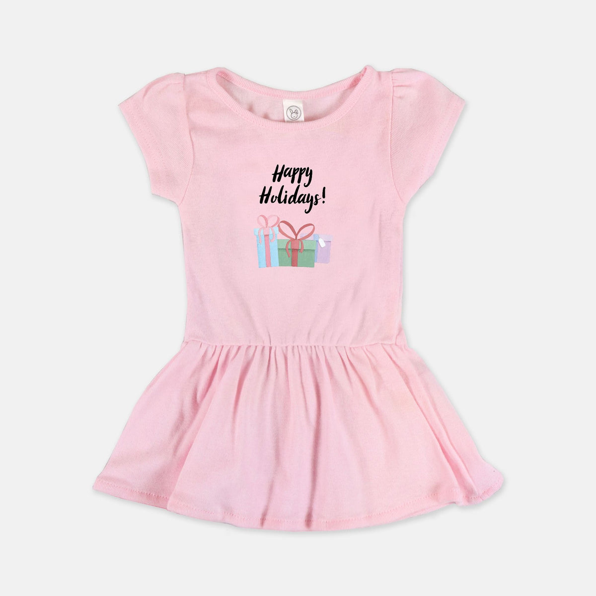 Ballerina Baby Rib Dress - Happy Holidays & Presents