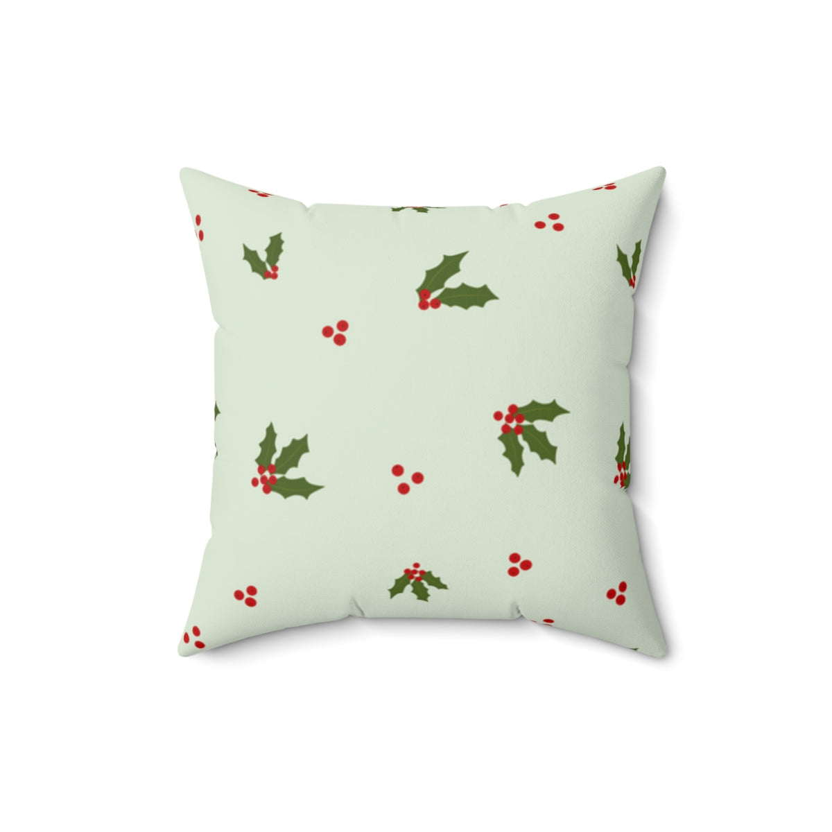 Polyester Square Holiday Pillowcase - Holly