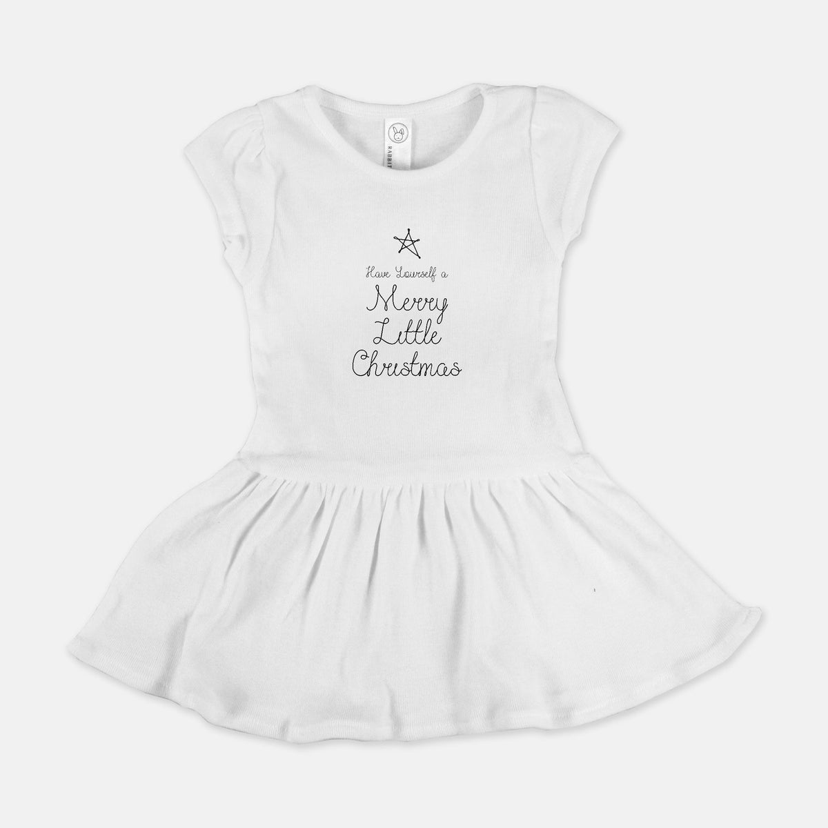 White Baby Rib Dress - Merry Little Christmas