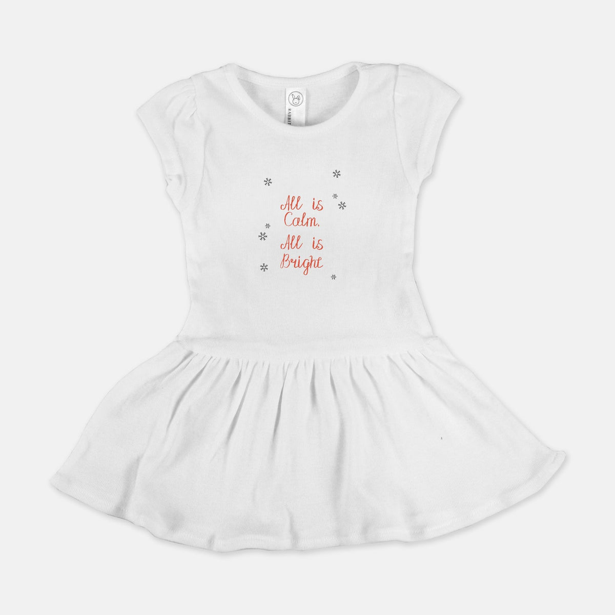 White Baby Rib Dress - All is Calm, All is Bright