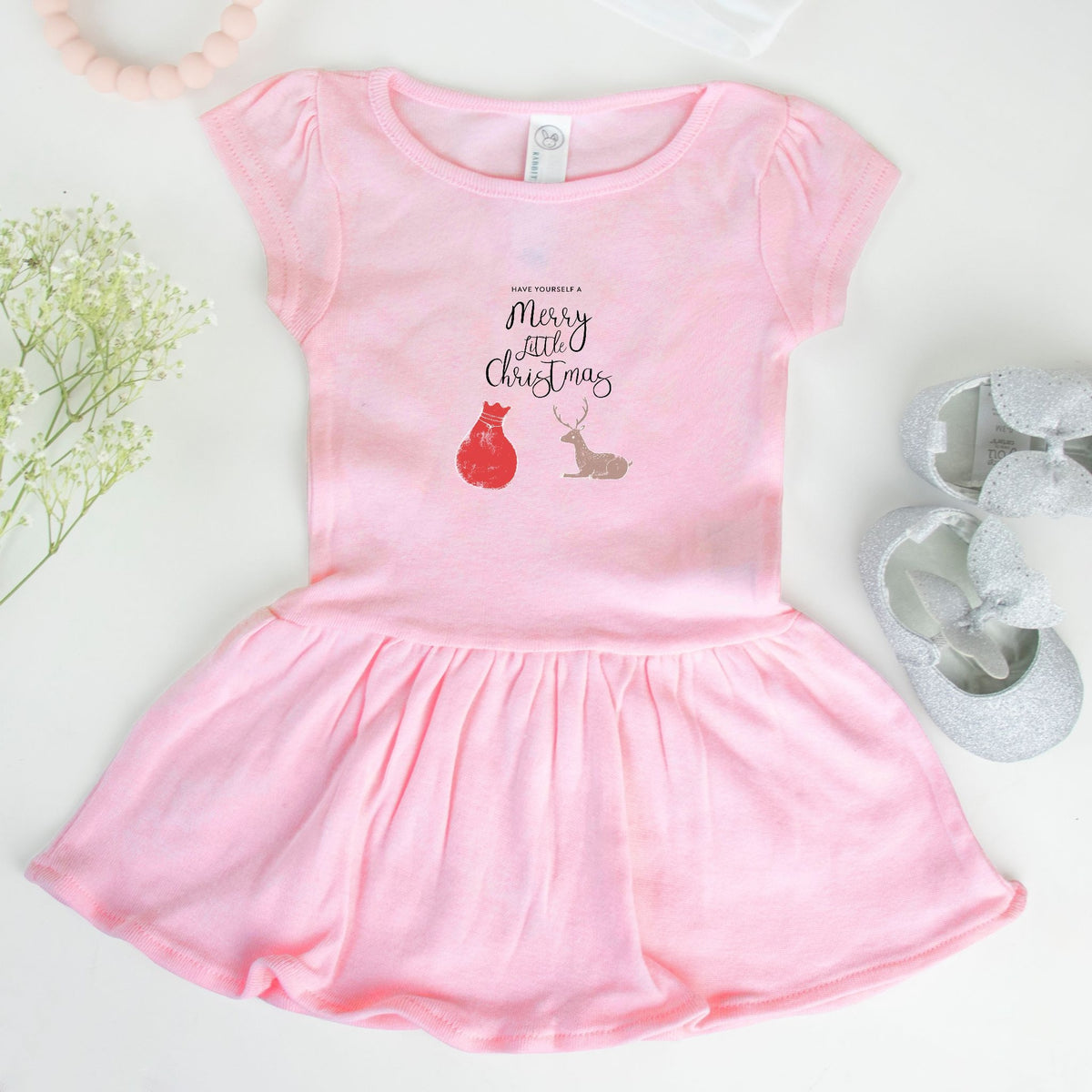 Ballerina Toddler Rib Dress - Have  a Merry Little Christmas