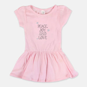 Ballerina Toddler Rib Dress - Peace, Joy & Love