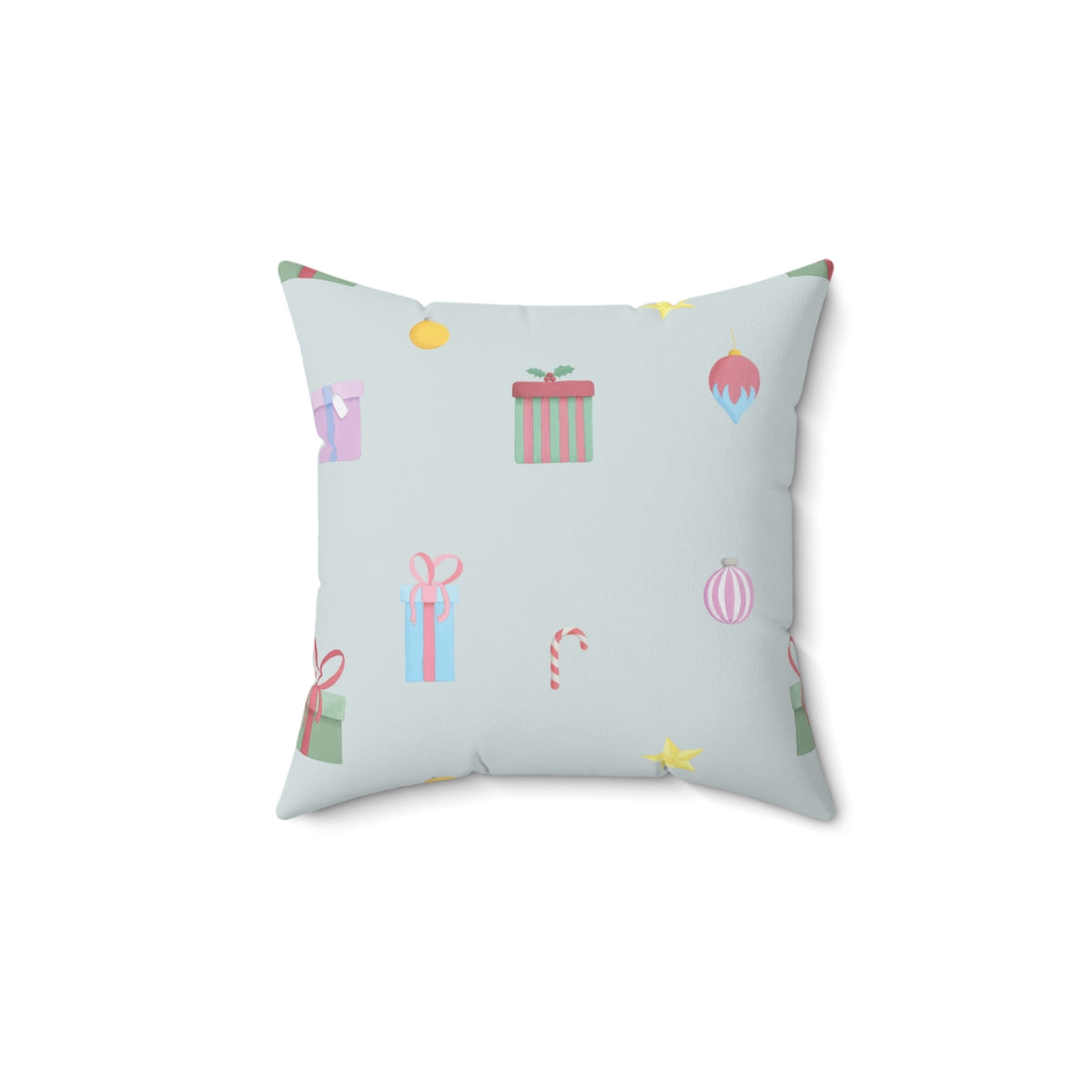 Polyester Square Holiday Pillowcase - Presents