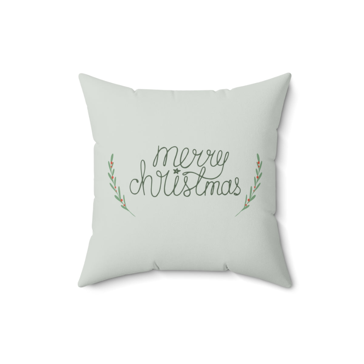 Polyester Square Holiday Pillowcase - Merry Christmas