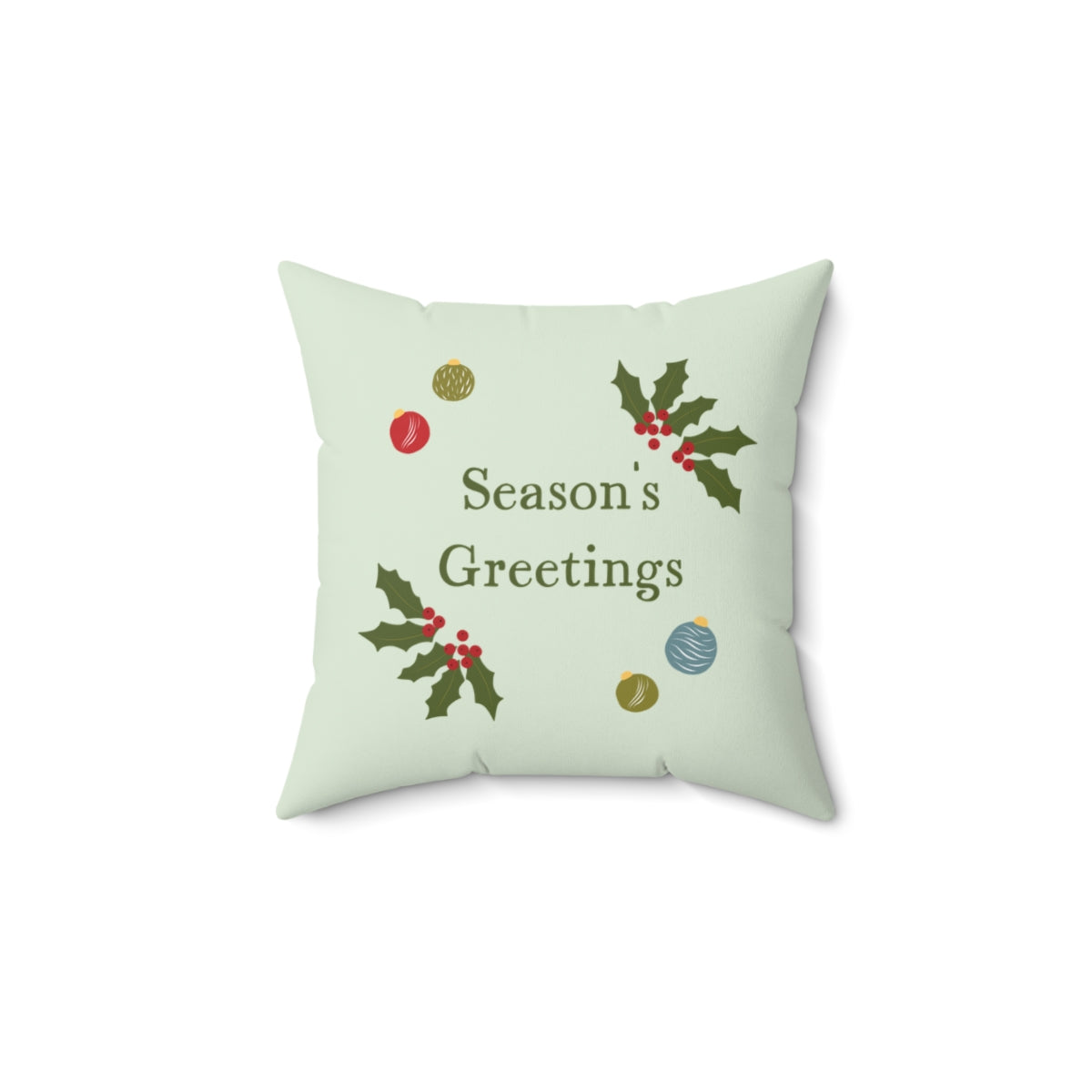 Polyester Square Holiday Pillowcase - Season's Greetings