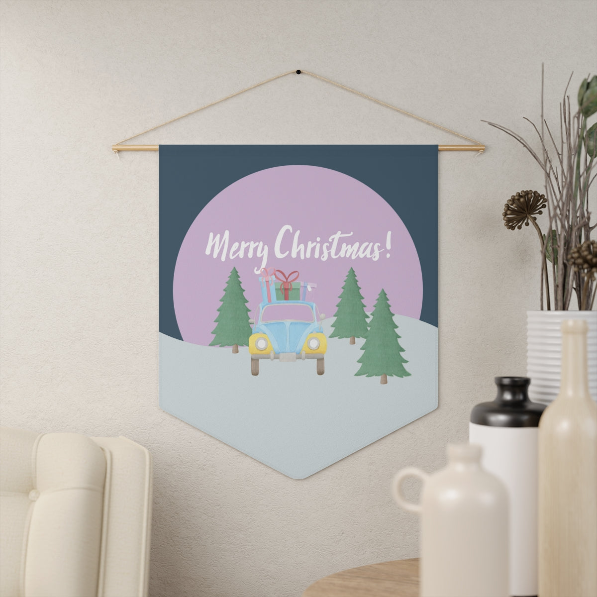 Holiday Pennant - Merry Christmas Nighttime