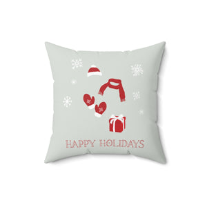 Polyester Square Holiday Pillowcase - Happy Holidays