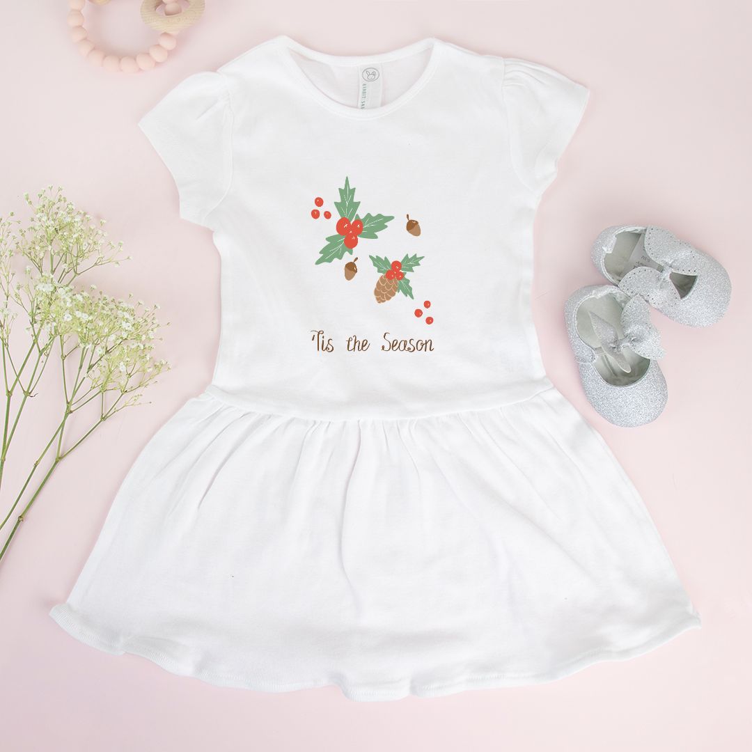 White Baby Rib Dress - Tis the Season