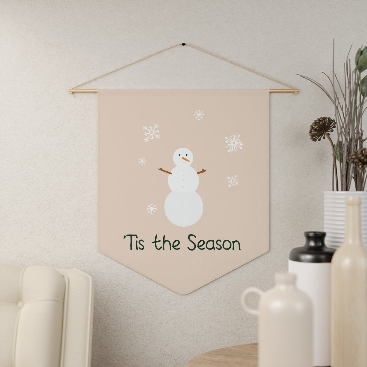 Holiday Pennant - Tis the Season Snowman