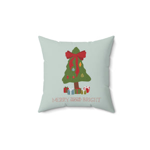 Polyester Square Holiday Pillowcase - Merry & Bright