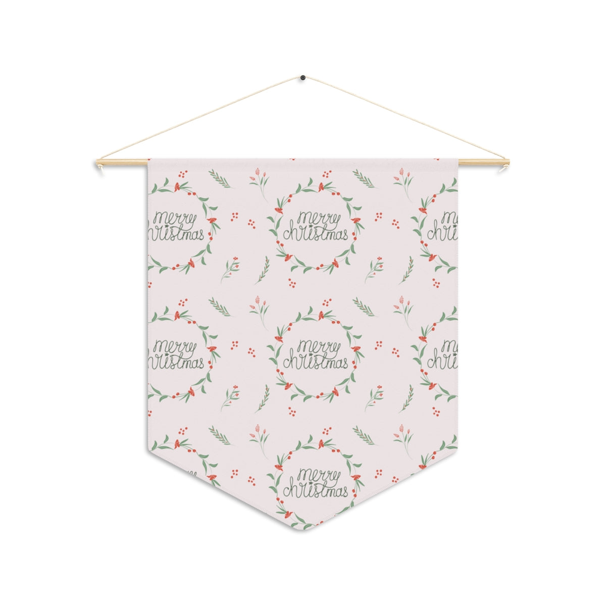 Holiday Pennant - Merry Christmas Colorful Wreaths