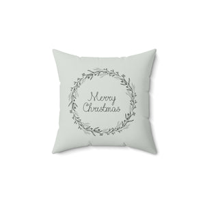 Polyester Square Holiday Pillowcase - Black Wreath