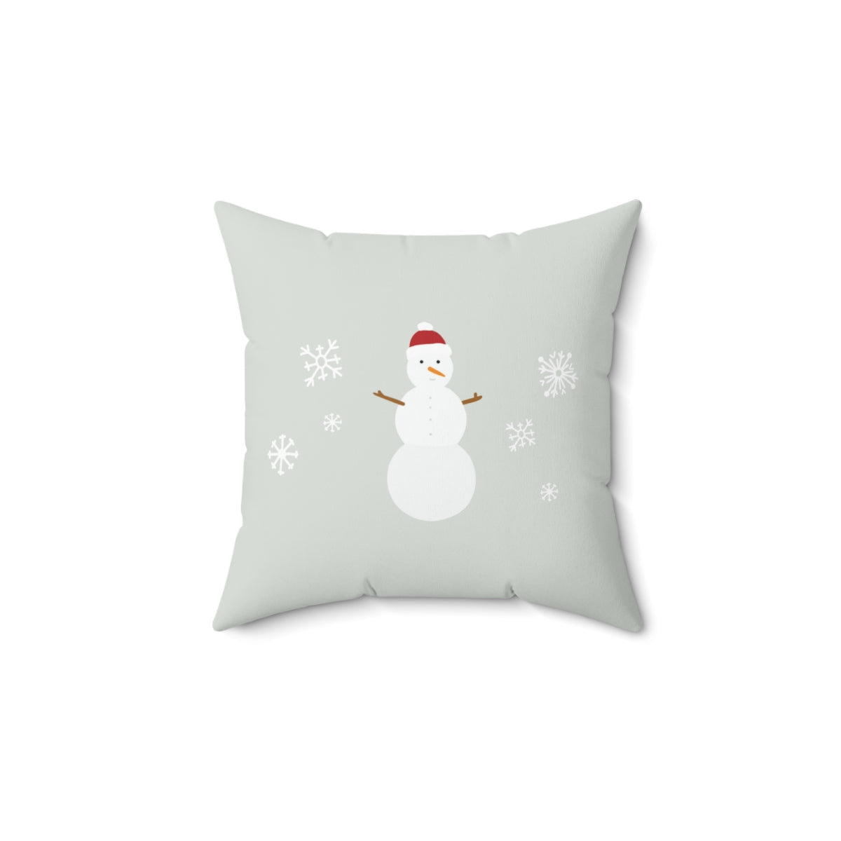 Polyester Square Holiday Pillowcase - Snowman