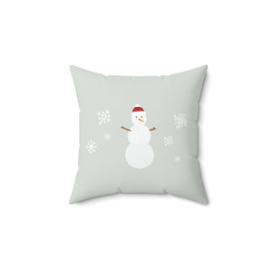 Polyester Square Holiday Pillowcase - Snowman