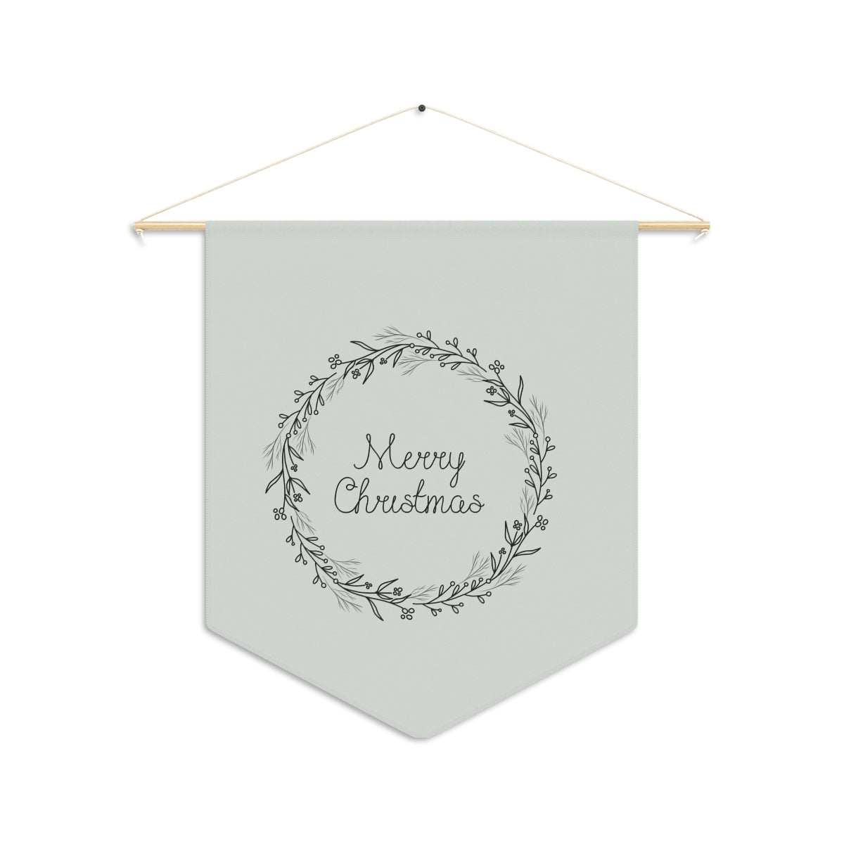 Holiday Pennant - Black Wreath