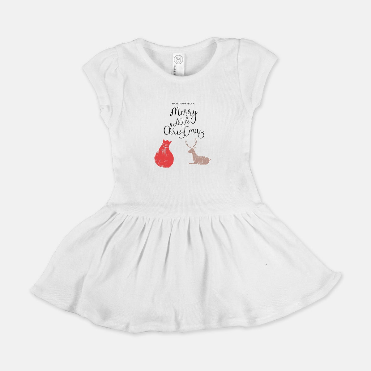 White Baby Rib Dress - Merry Little Christmas