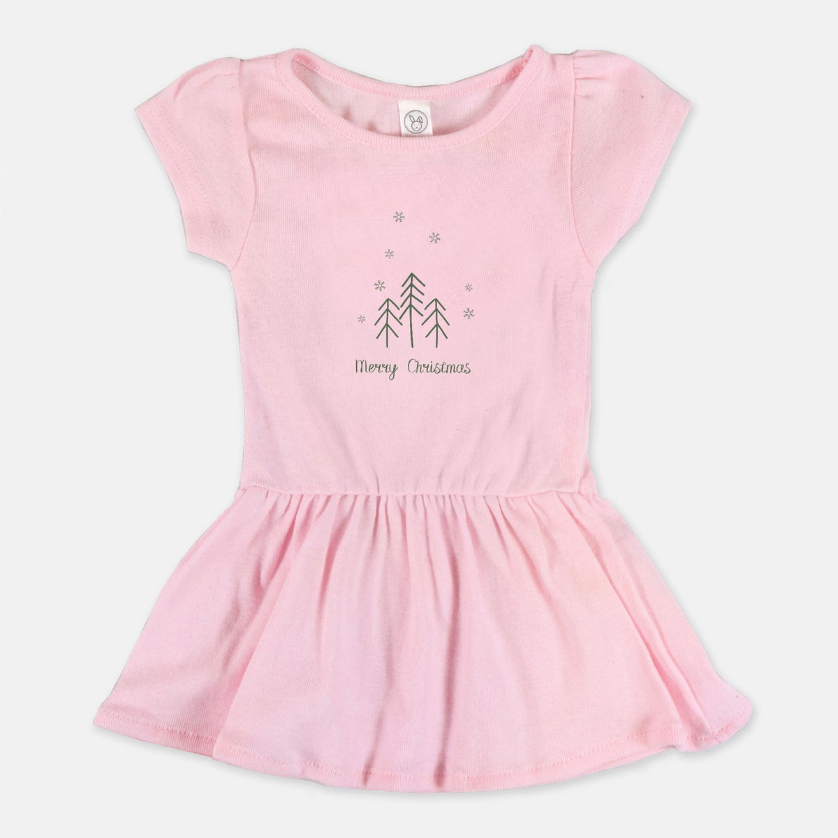 Ballerina Toddler Rib Dress - Merry Christmas Trees